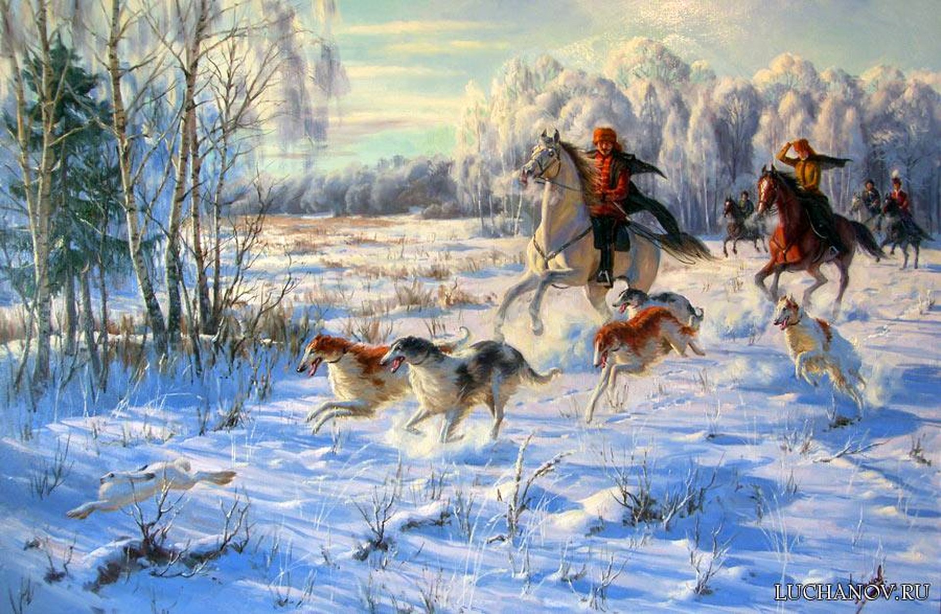 Дмитрий Лучанов художник картина охота