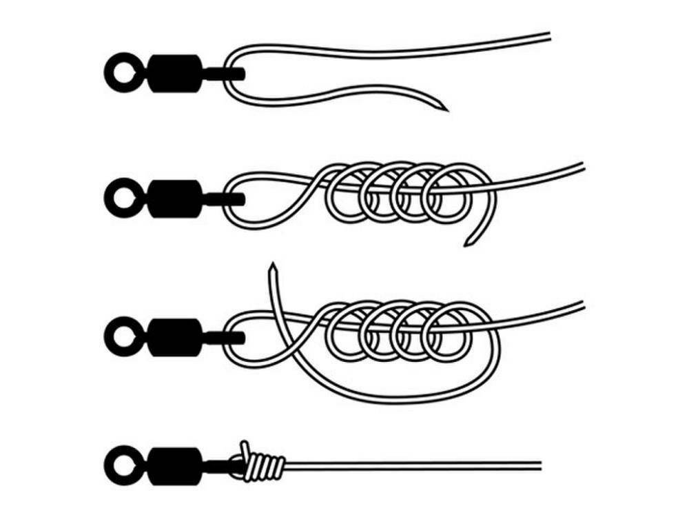 Как завязать узел на крючке
