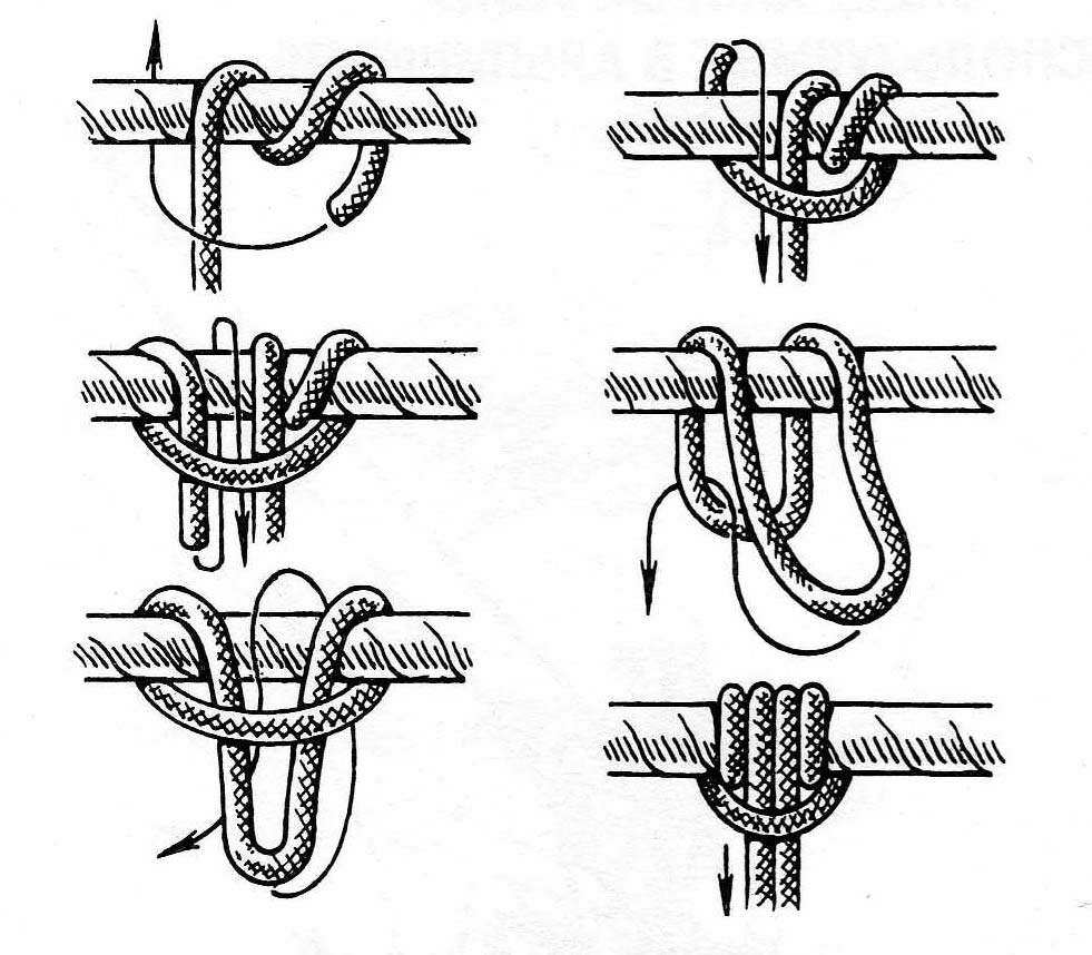 Морской узел удавка, как завязать карабинный узел, схема