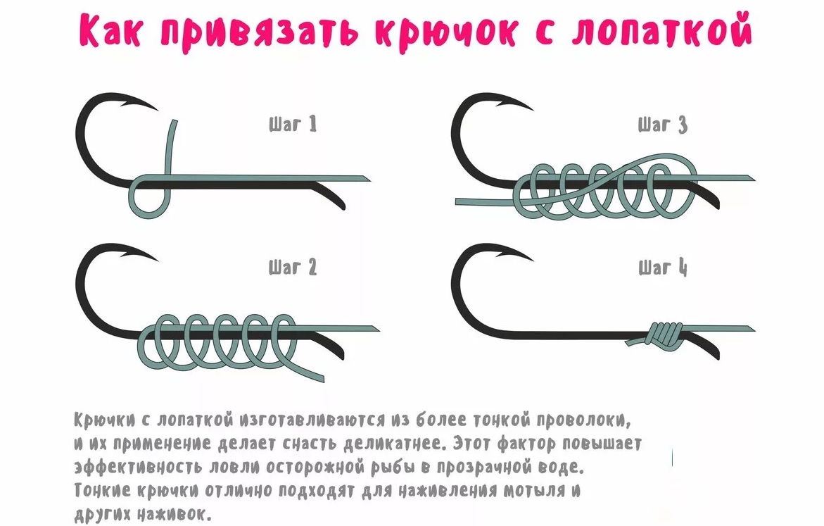 Как привязать рыболовный крючок